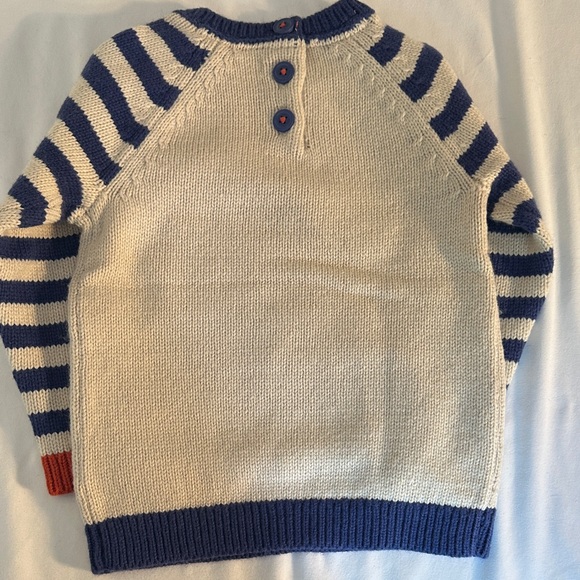 Baby Boden Fox Knit Sweater - Navy, Red, and White - Picture 5 of 6